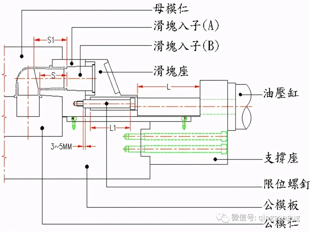 25類滑塊經(jīng)典結(jié)構(gòu)：滑塊+滑塊、滑塊+斜頂、滑塊+頂針的圖17