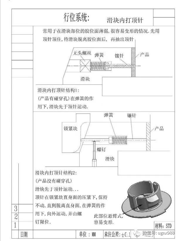 一套經典的汽車后視鏡模具結構，提供給大家參考的圖1