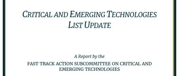 3D打印被列入美国最新的关键和新兴技术名单