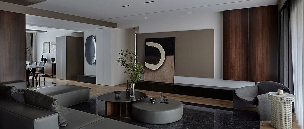 300㎡简约私宅，时尚焦糖色，超级有格调！