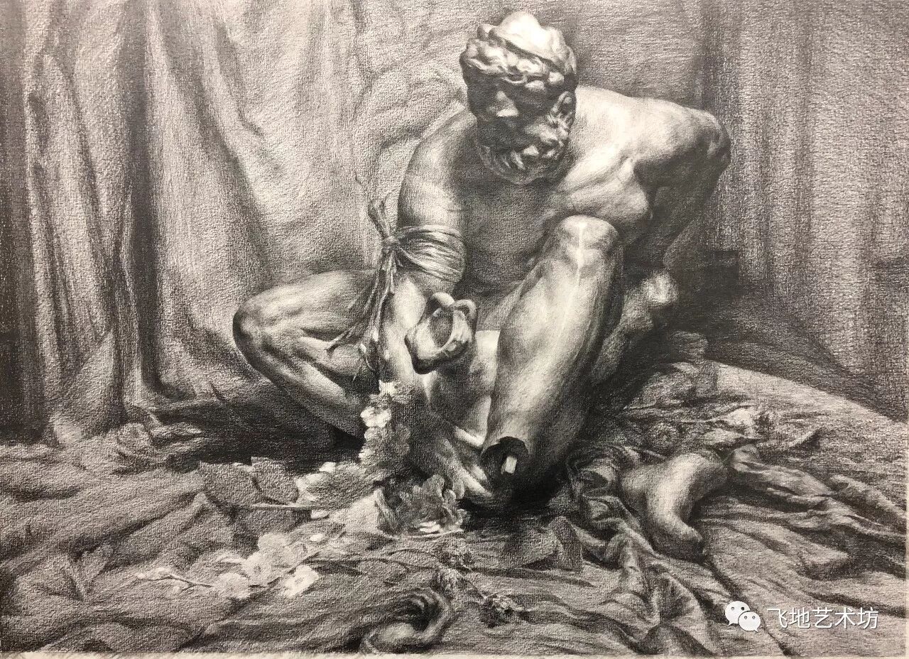 酒神石膏像素描