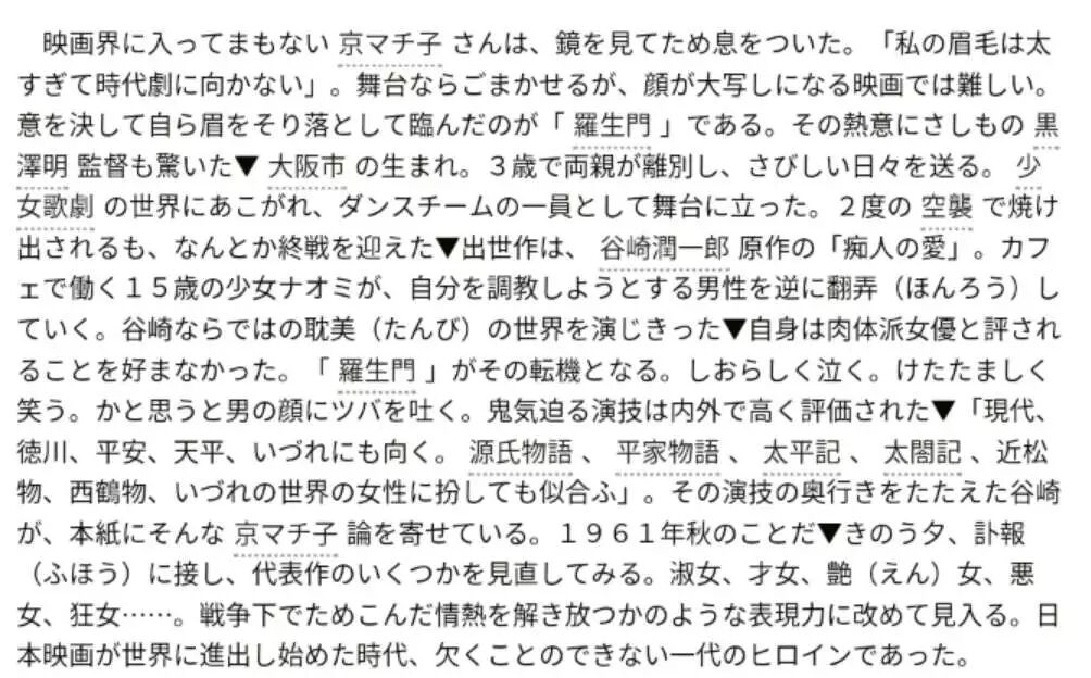 天聲人語 有聲版 京マチ子さん逝く 初心日語聯盟 微文庫