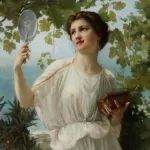 西方油画中爱照镜子的美女们。画面很美。