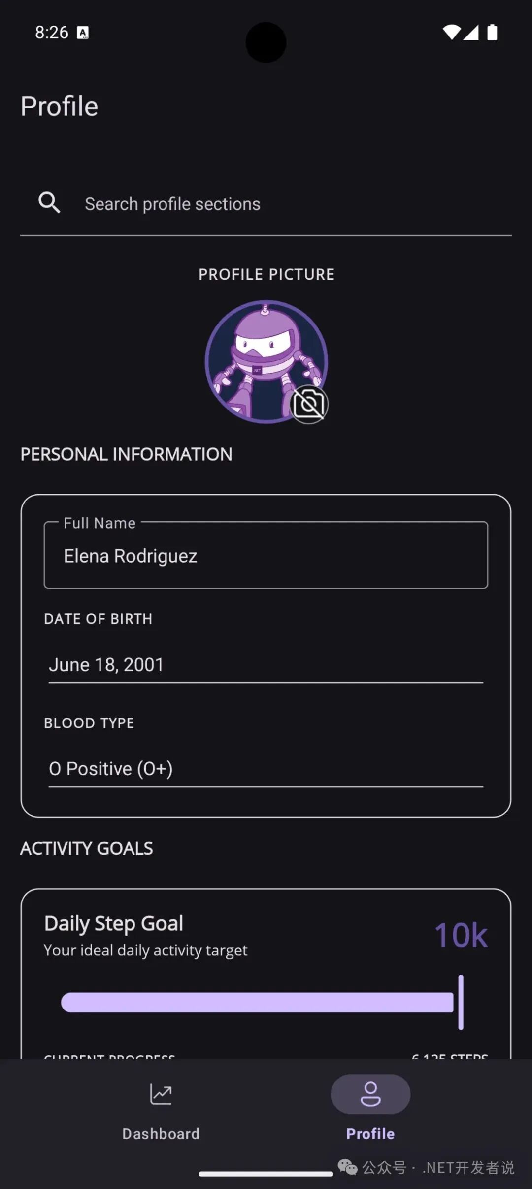 Material 3 demo app on Android in dark theme