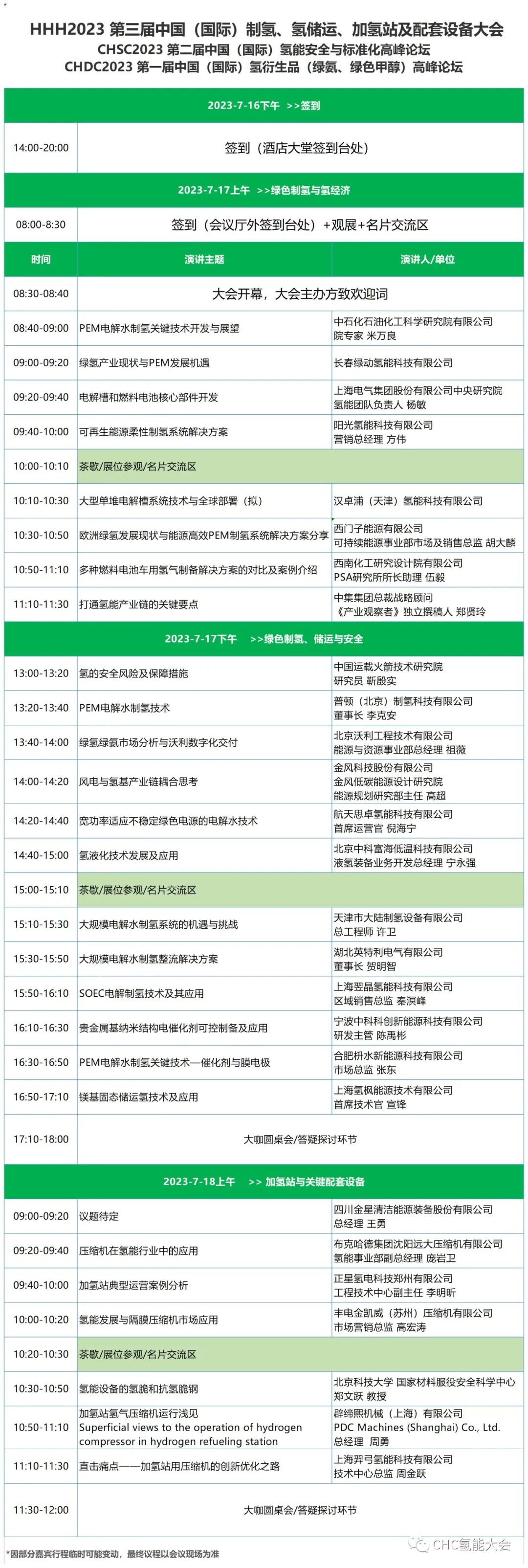 中國石油、長春綠動(dòng)、大陸制氫、查特深冷、中科科創(chuàng)、信普勒、河圖工程、豐電金凱威、康迪泰克、贏創(chuàng)確認(rèn)出席，HHH2023議程更新！
