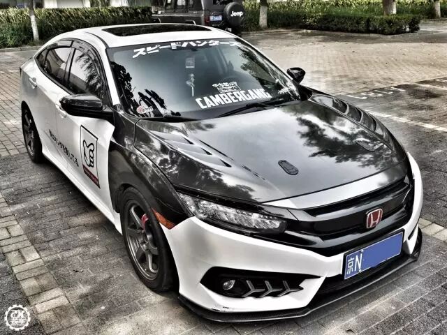 將10代本田思域改出 暴走族 風格 北京車友花了不少心血 改裝車 微文庫