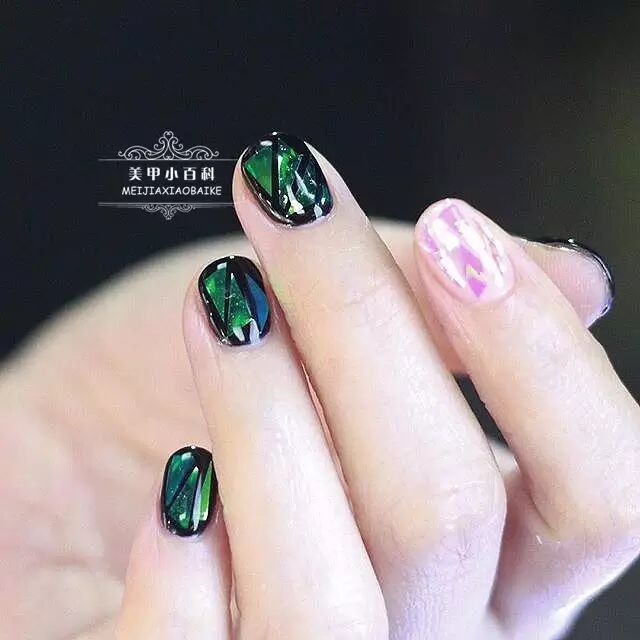 60款最新碎玻璃美甲,5个系列任你挑!