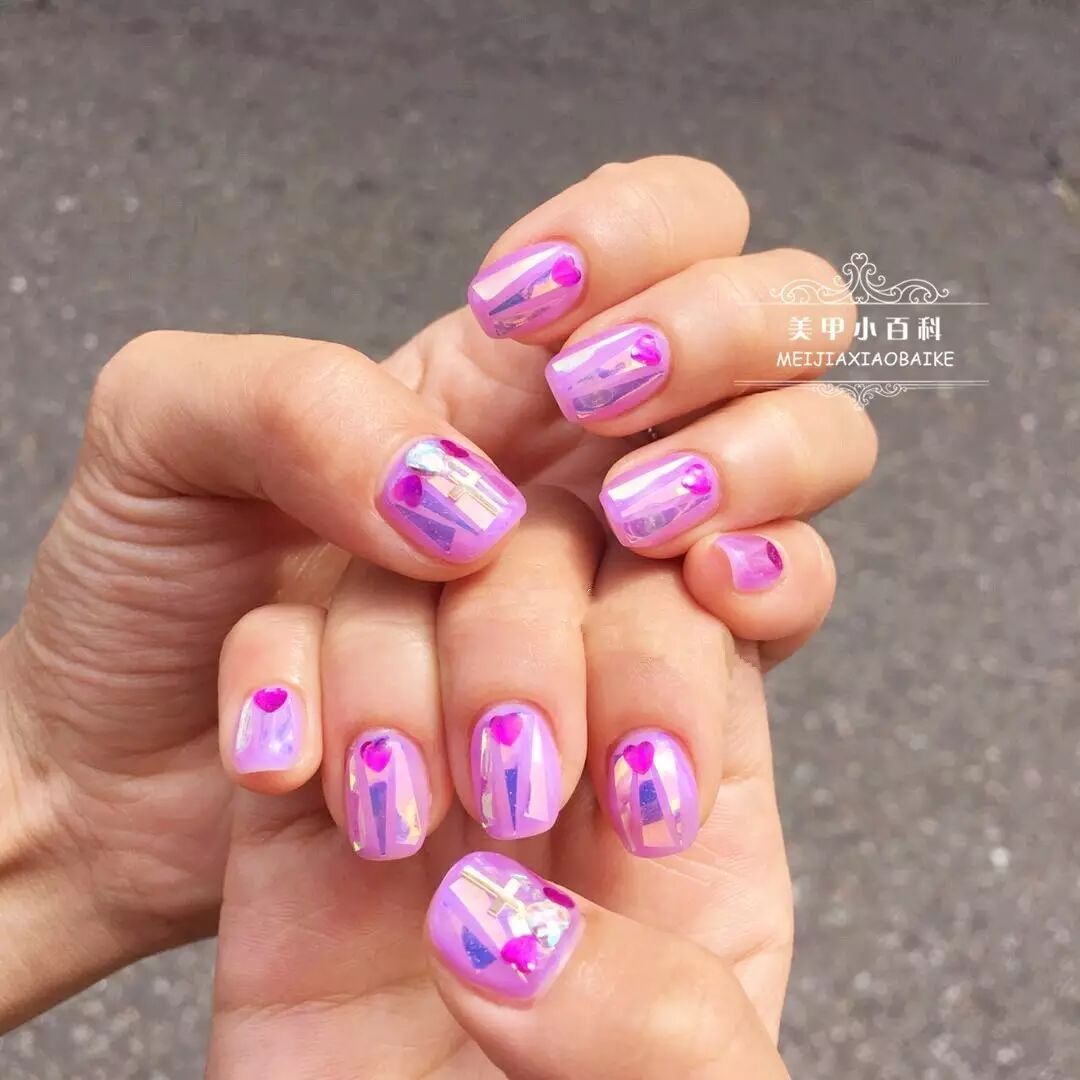60款最新碎玻璃美甲,5个系列任你挑!