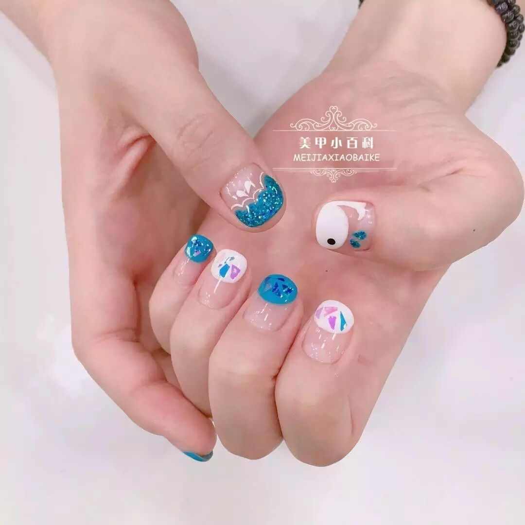 60款最新碎玻璃美甲,5个系列任你挑!