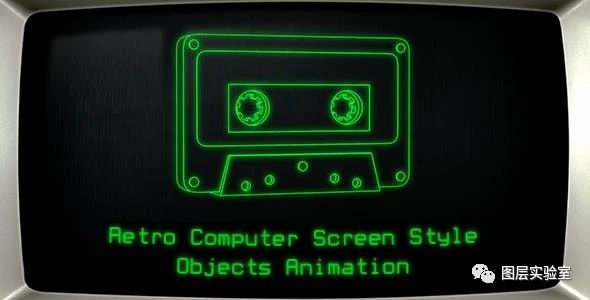 复古计算机街机录音带产品屏幕样式视频素材（含Alpha通道）（2617）图层云