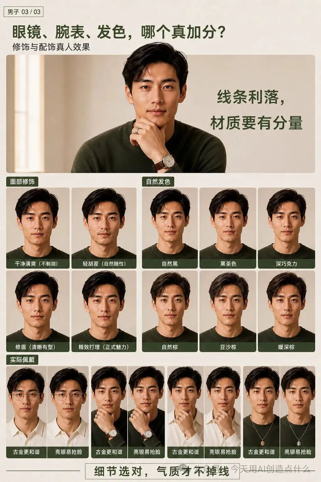 个人色彩与形象分析顾问·三页真人试装系统提示词 Sample images