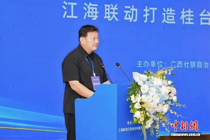 图为黄一成在论坛上演讲。(广西台办供图)
