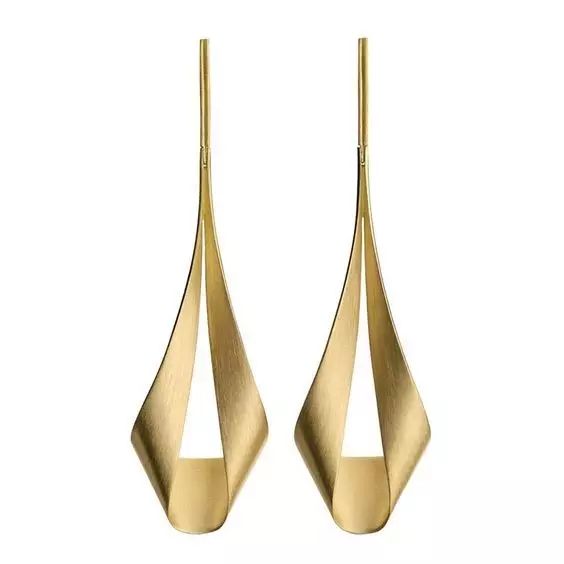 antonio bernardo matte gold dangling ribbon earrings