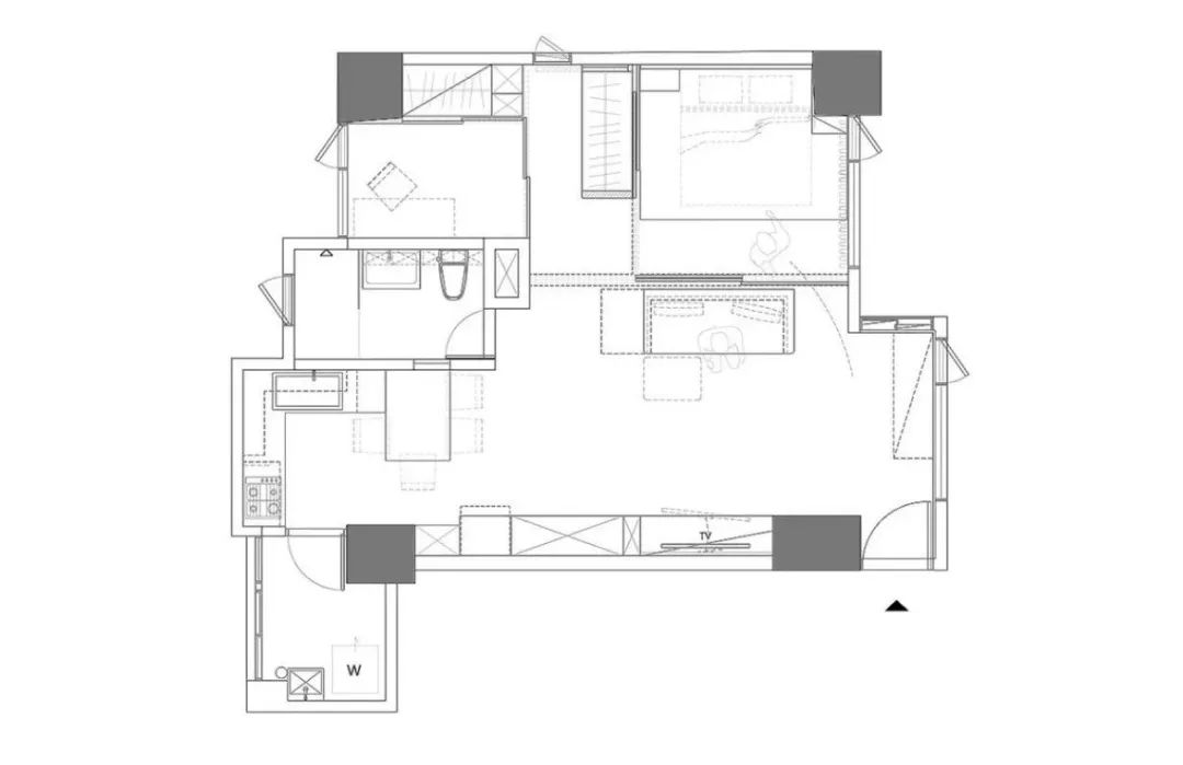 62平的灰色調小戶型二居室 合理的空間規劃真實用 生活 第2張