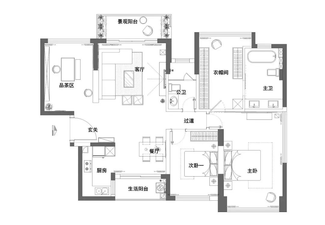 130平的房子，把四房改兩房，要的就是禪意的感覺 家居 第2張