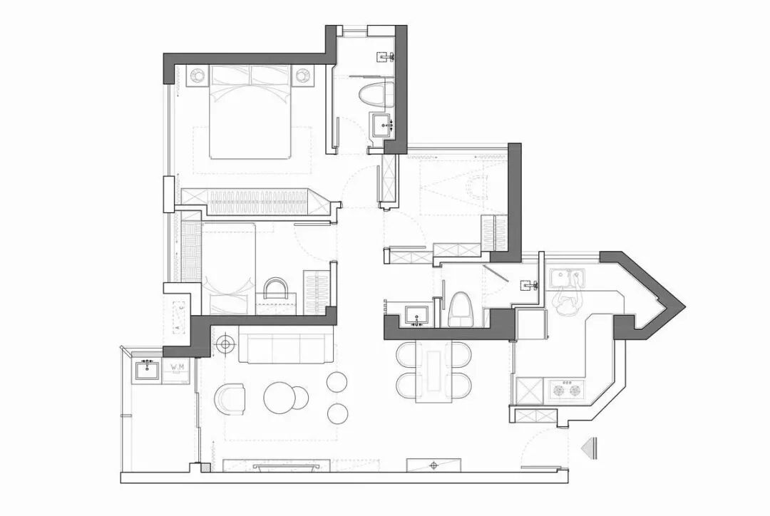 79平现代三居室，小户型的书房也很有用！