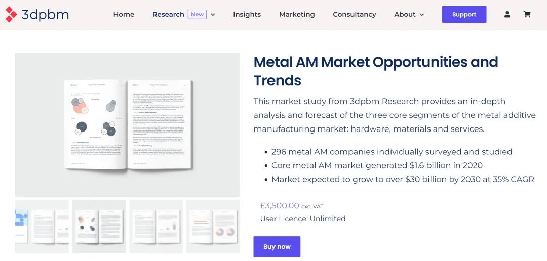 国外大型金属3D打印服务商分类的图2