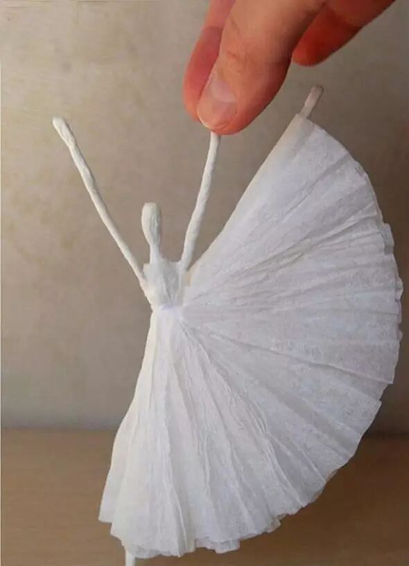 韵妈教你做手工面巾纸金属丝制作跳芭蕾的女孩