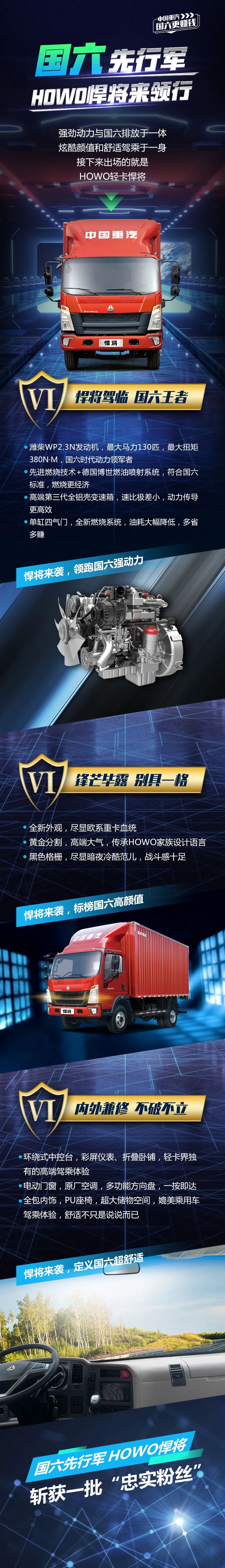  国六先行军， HOWO悍将来领行。