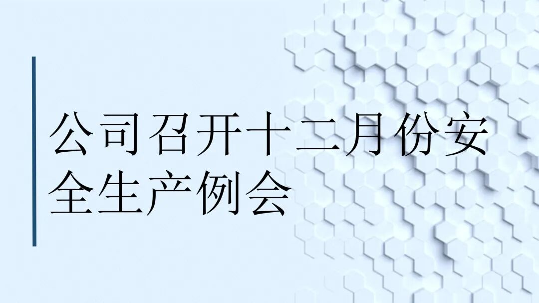 公司召开十二月份安全生产例会