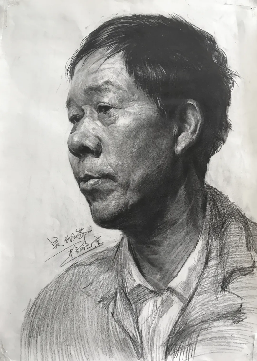 北京A+画室教学老师吴长瑞素描头像作品