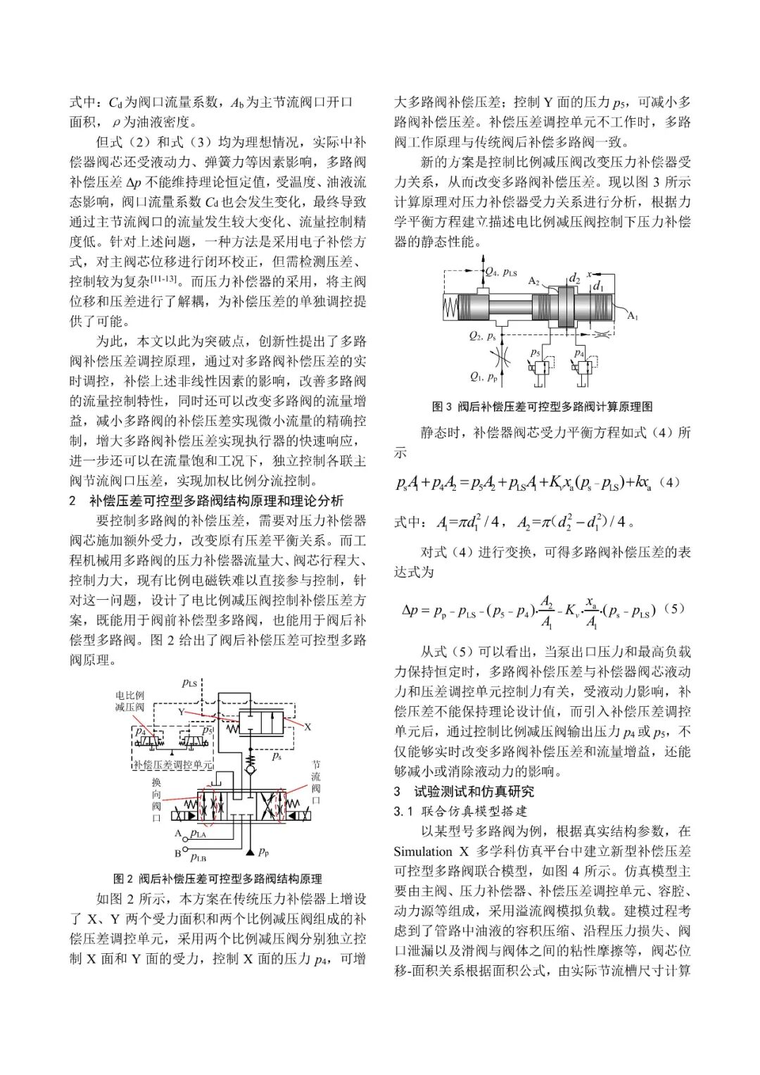基于补偿压差可调的多路阀流控特性研究（转自新液压）的图3