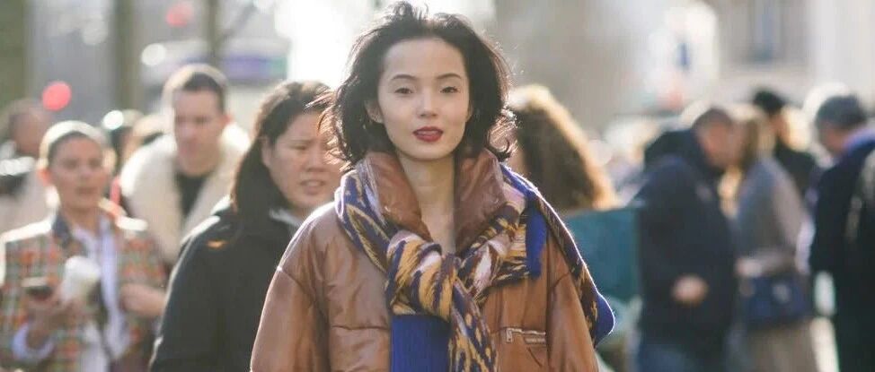 羽绒服+围巾=温暖时髦，太好看！