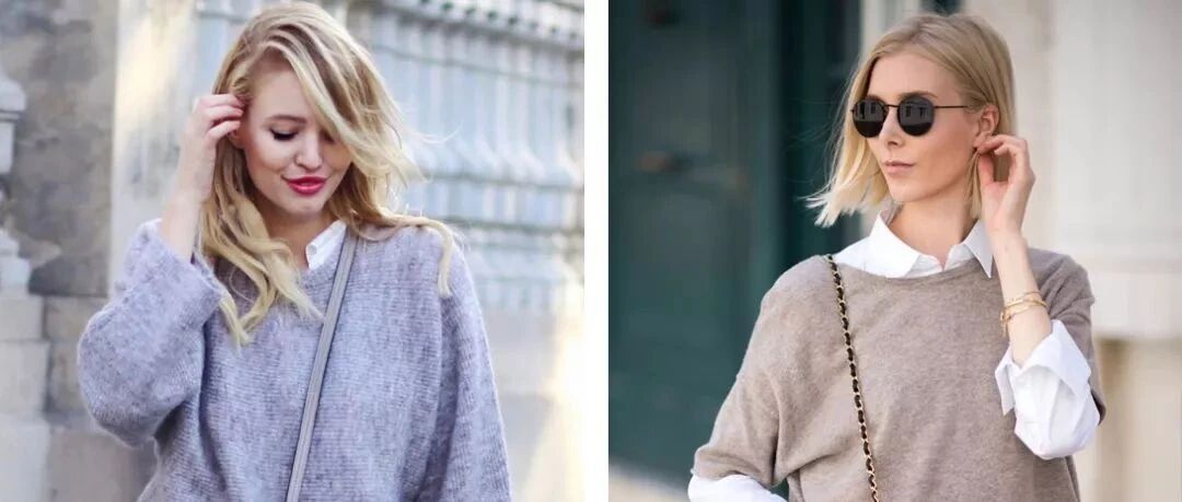 针织衫+衬衫，2020最爆表穿搭方法，时髦炸了