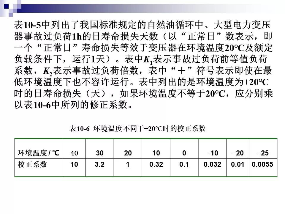电力变压器的运行(温升与温度计算 /绝缘老化/ 正常、事故过负荷/...)的图46