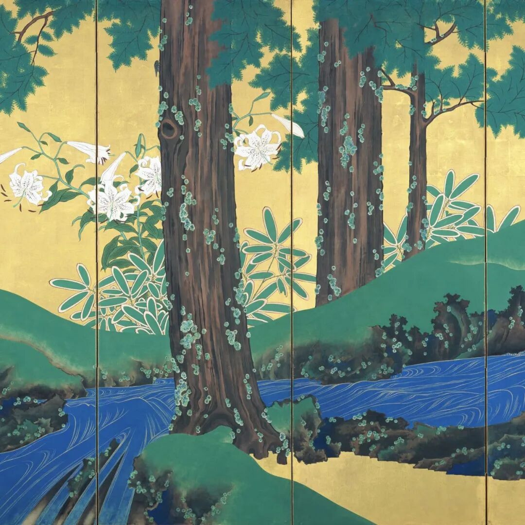 夏秋溪流图屏风 铃木其一神坂雪佳被称为日本历史上最后一位琳派画家