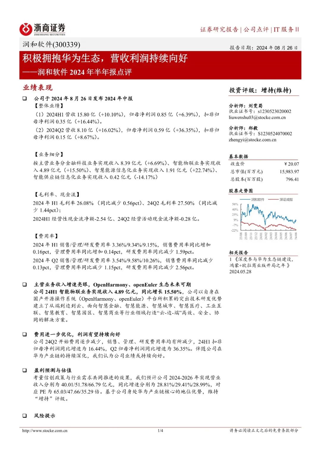 2024年09月19日 润和软件股票