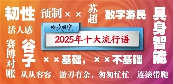 2025十大流行语公布：预制XX、具身智能、活人感等上榜 你用过几个