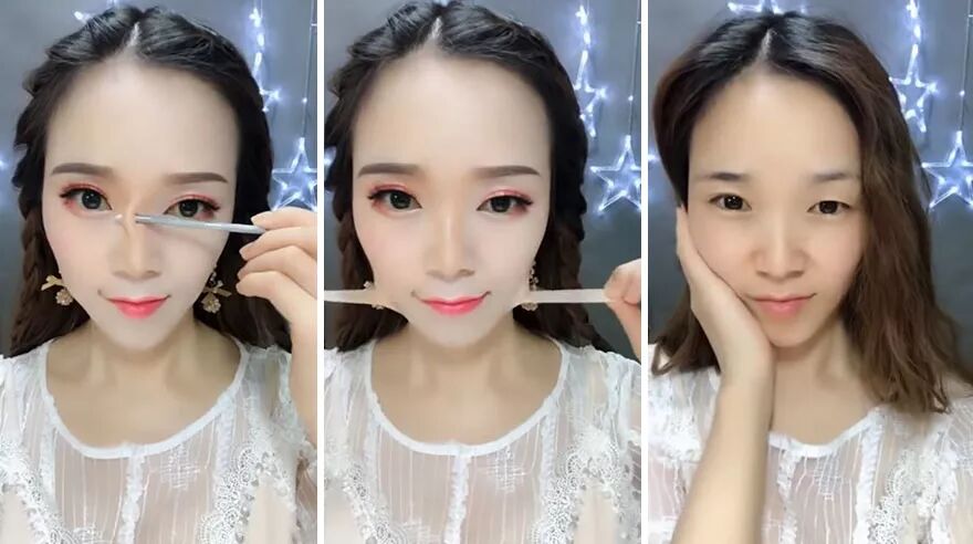抖音卸妆秀吓尿围观老外：戳鼻子、抠下巴、徒手撕脸皮....（组图） - 6