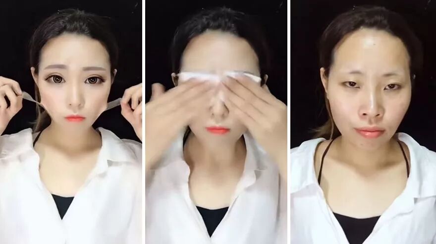 抖音卸妆秀吓尿围观老外：戳鼻子、抠下巴、徒手撕脸皮....（组图） - 9