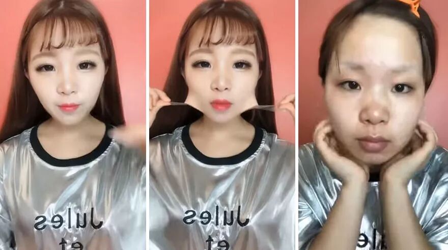 抖音卸妆秀吓尿围观老外：戳鼻子、抠下巴、徒手撕脸皮....（组图） - 11