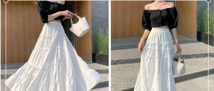 半身长裙配什么上衣好看？这样搭简单又不失高级感~
