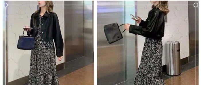 黑色短款皮衣怎么搭配时尚？跟着这样穿有种独特的时髦感！