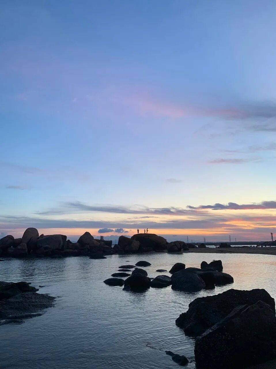 傍晚时分的海门莲花峰海景