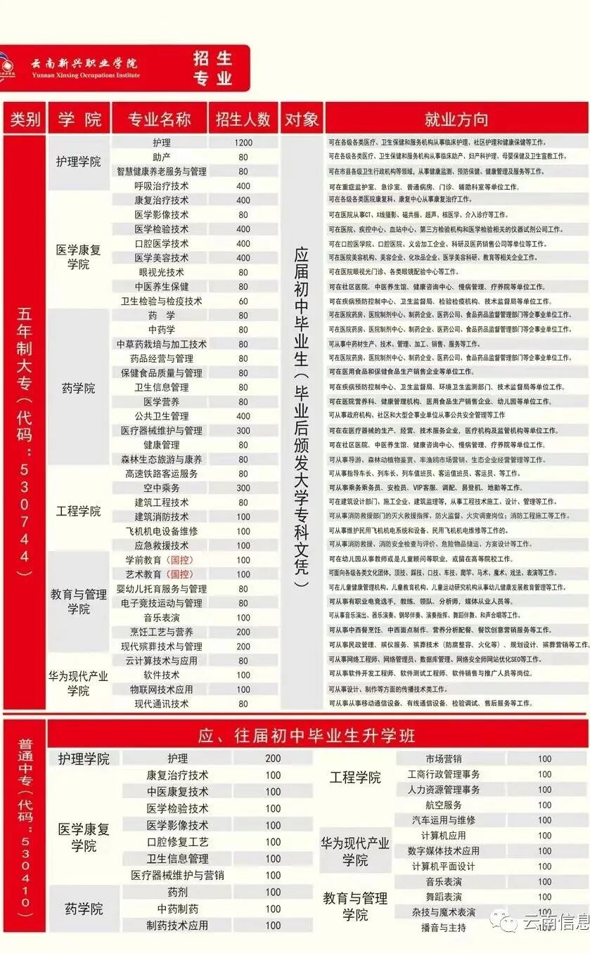 云南新兴职业学院2024招生简章