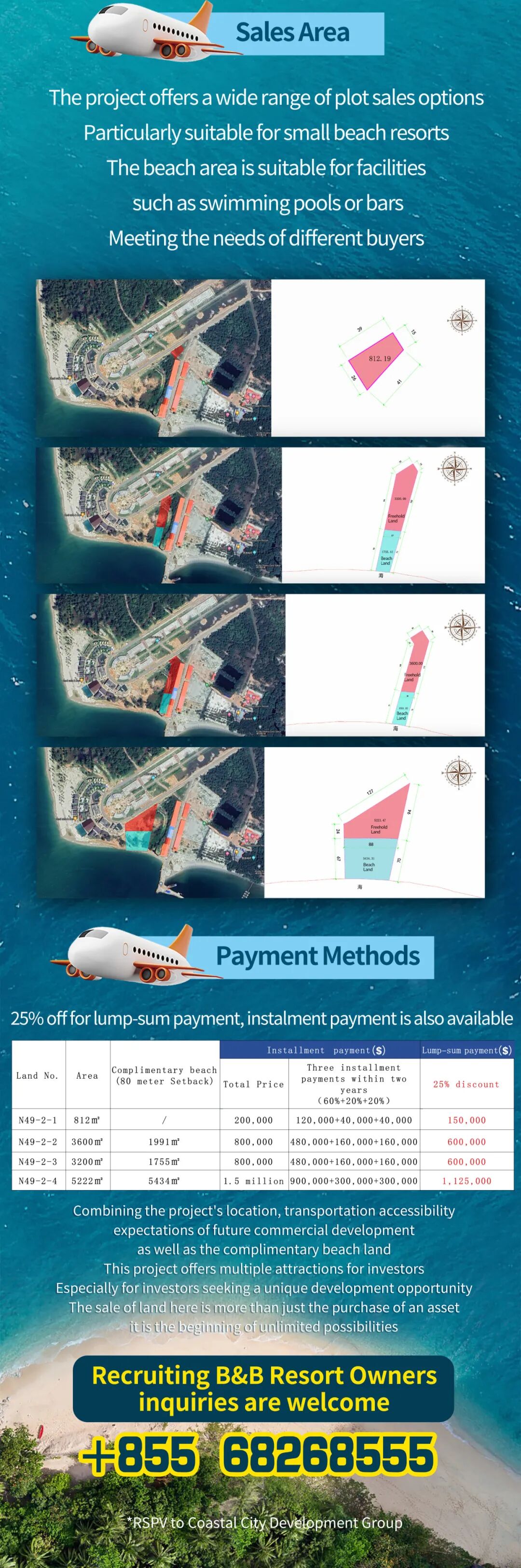 不承诺收益｜投资热点：七星海沙滩硬卡土地，现正招募民宿度假村业主！