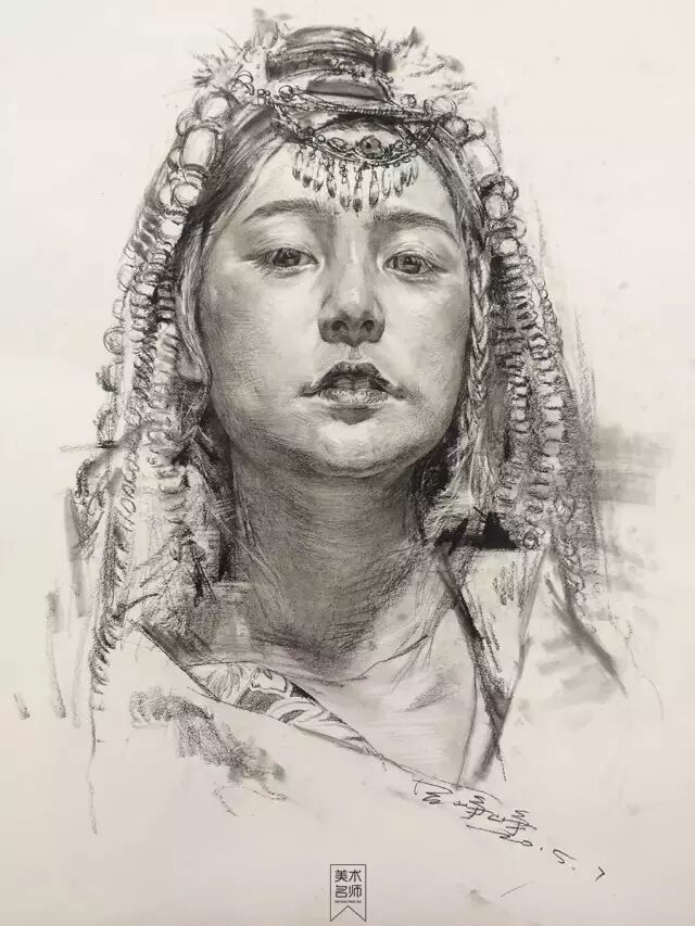 严谨的造型松动的笔法素描名师吕峥峥