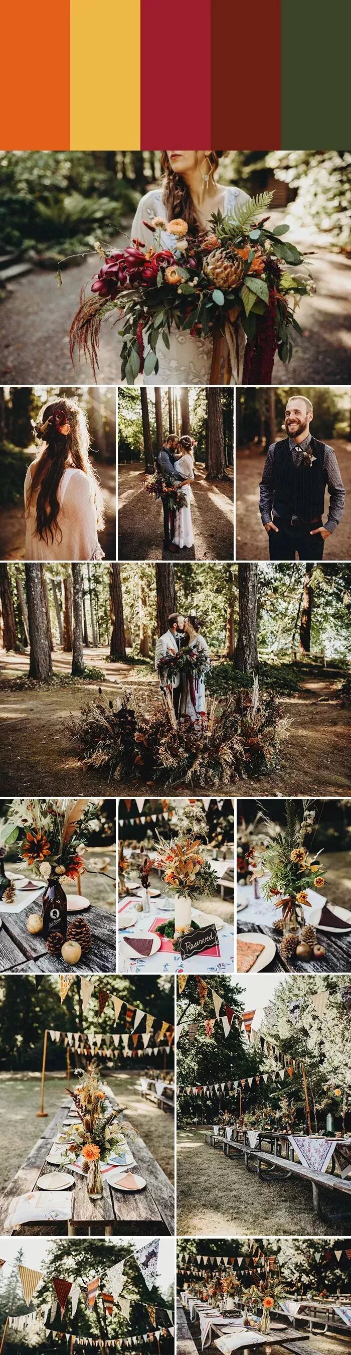 婚礼灵感 | 10个超美户外婚礼配色方案