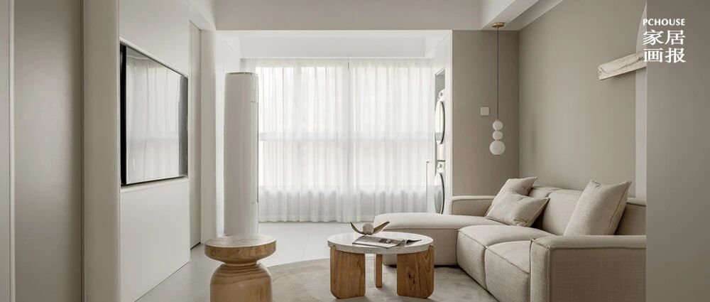 洄游动线串联起的112㎡明亮空间，表达着屋主对生活的认真情绪