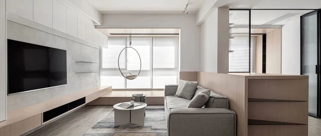 只用一个吧台，89㎡的家就能拥有120㎡的大客厅既视感