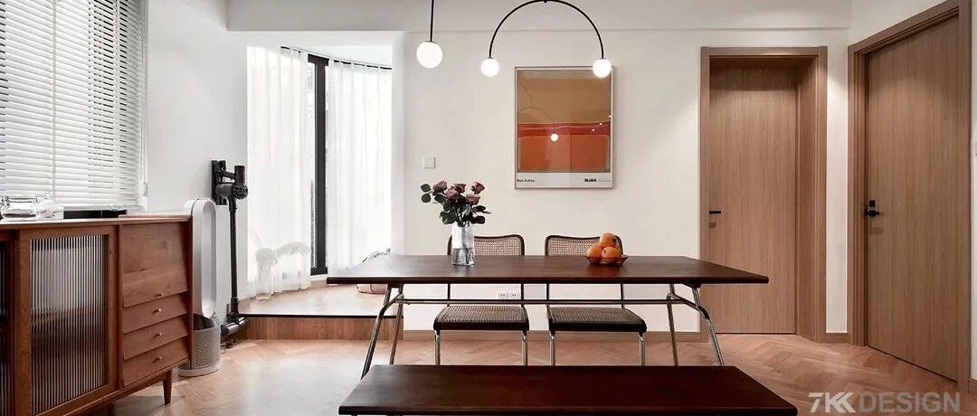 75㎡复古北欧风，拱门扩大视野超美，主卧巧妙多出一间衣帽间