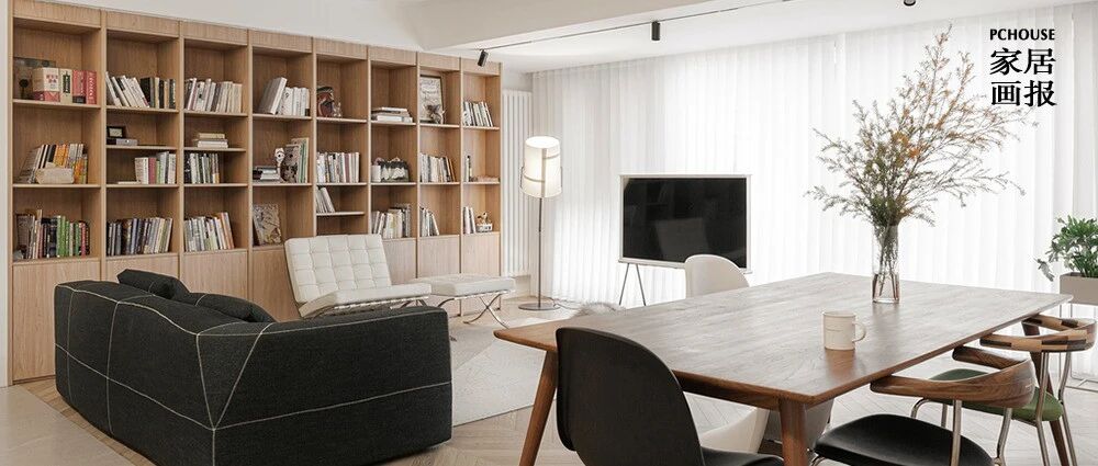 家有“猛”犬的121㎡轻复古小屋，木质风格+满墙书架，文艺泛十足的氛围家