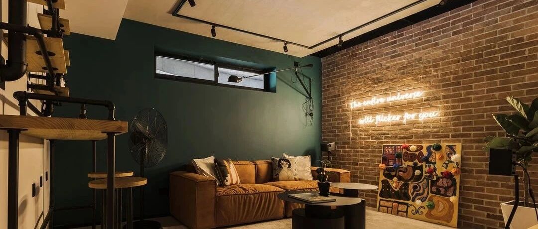 单身潮妈160㎡的轻工业复古社交空间，把酒吧咖啡馆搬进家！