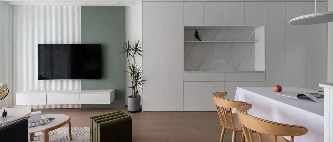 120㎡兵哥哥的新婚房，波浪板+佐敦烟灰绿+千年木，给她的铁汉柔情