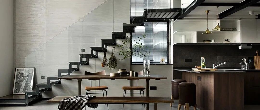 89㎡Loft公寓大胆裸装，冷暖碰撞，自然不粗砺的工业风