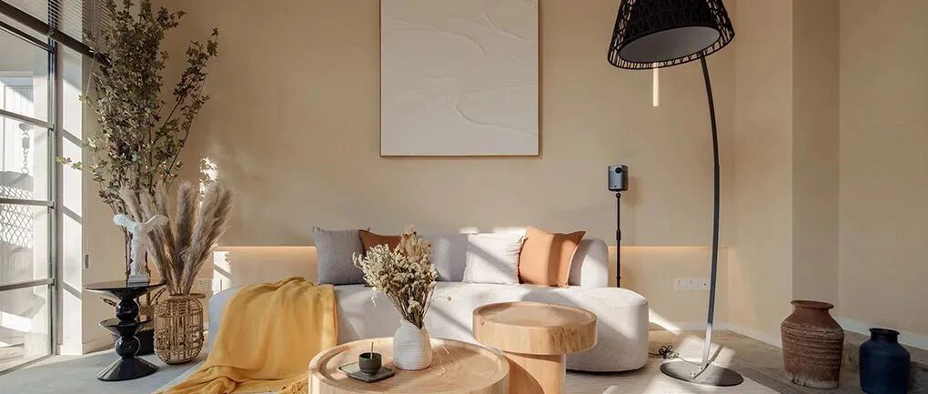 120㎡奶茶色系日式侘寂风小别墅